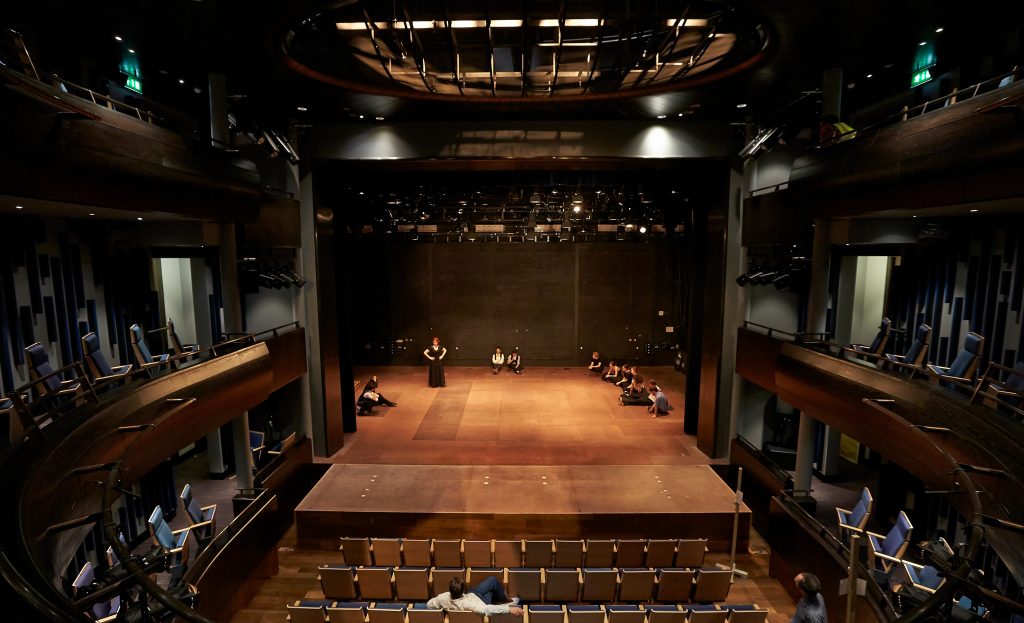 Guildhall actors rehearsing in Milton Court Theatre