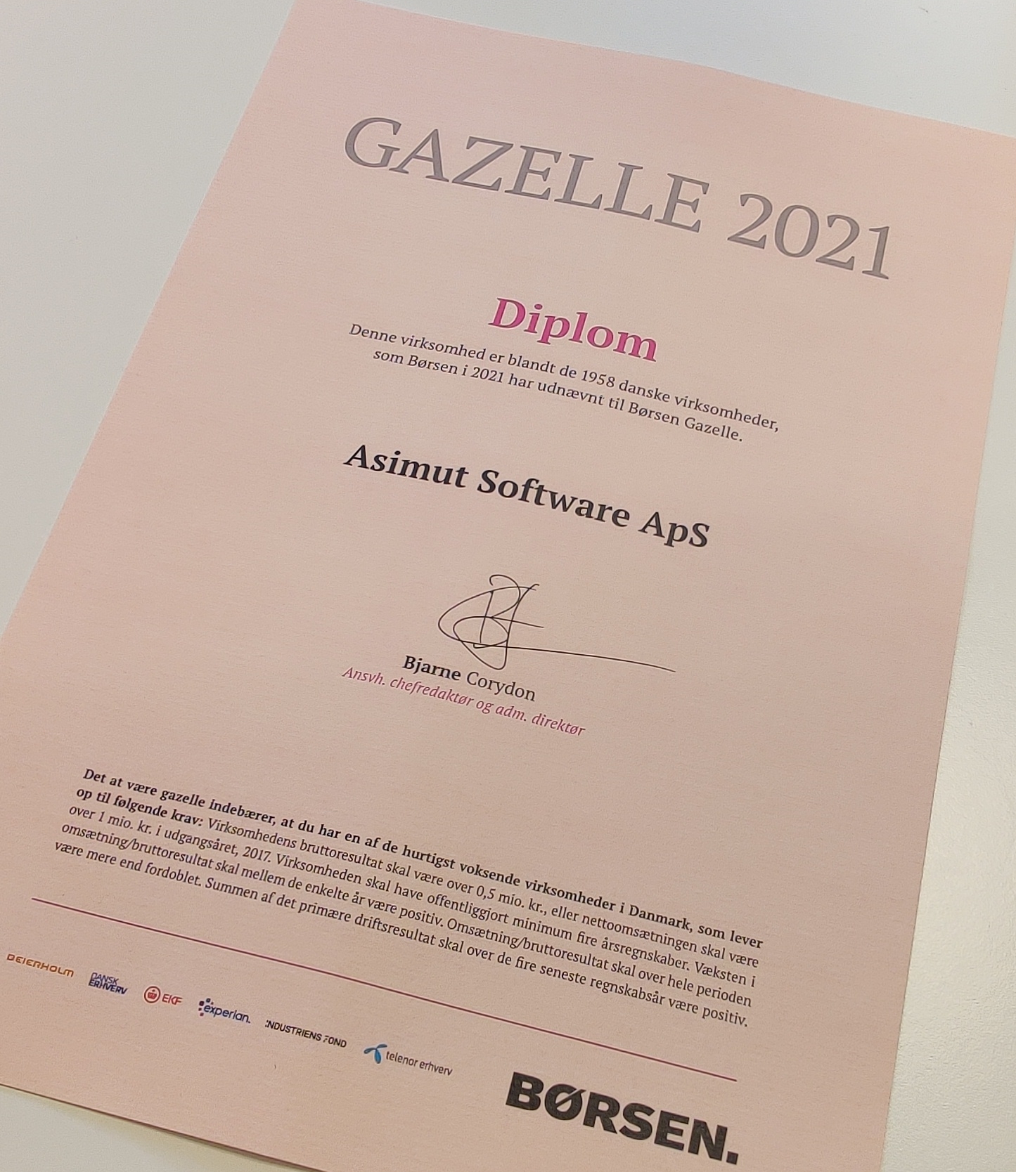 Gazelle 2021 diploma